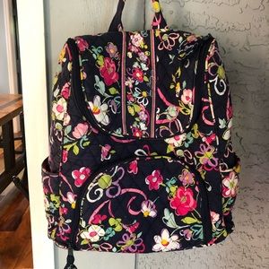 New Ribbons Double Zip Cotton Backpack